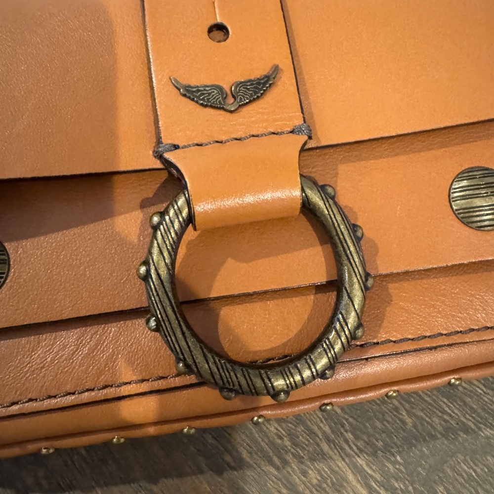 Zadig & Voltaire Tan Leather Crossbody with Antique Gold Hardware - Picture 6 of 8